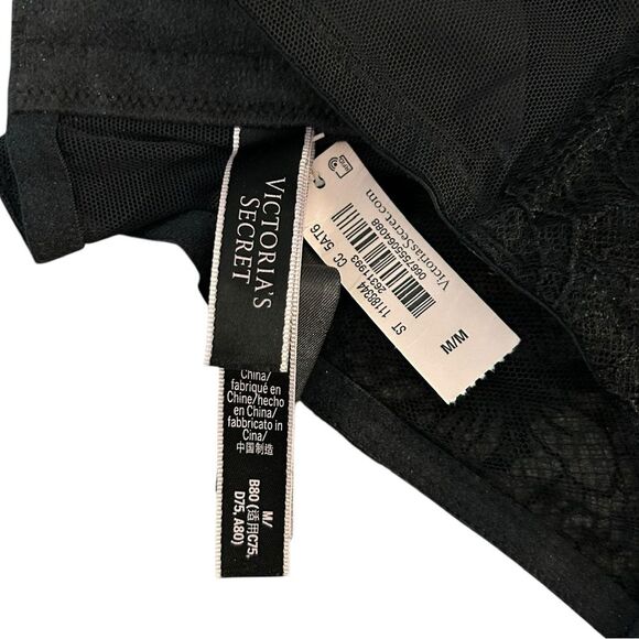 Victoria’s Secret‎ Size M Strapless Corset Tank Top Black Lace Mesh Crop New - Picture 3 of 8